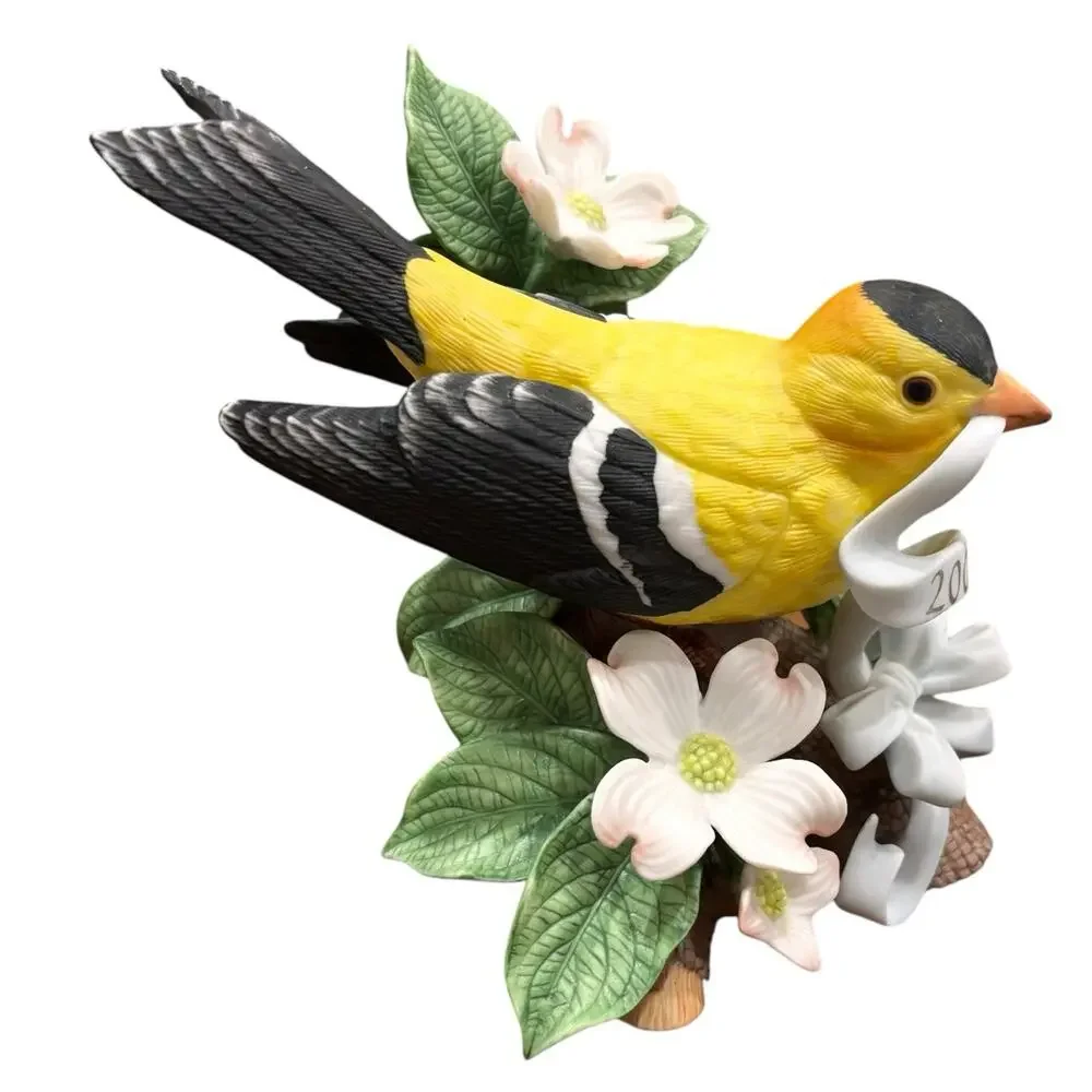 Vintage Lenox American Gold Finch Bird on Dogwood Branch Figurine 2003